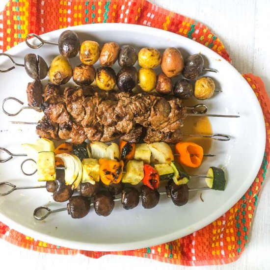 Marinated Steak Kebabs Dinner