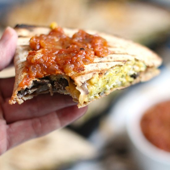 Veggie Omelette Quesadillas