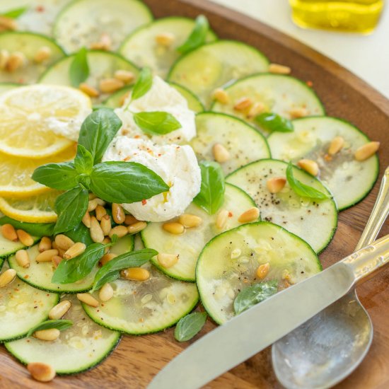 Zucchini Carpaccio with Burrata