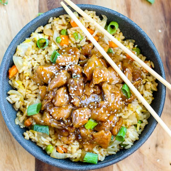 Honey Garlic Pork with Fried Rice