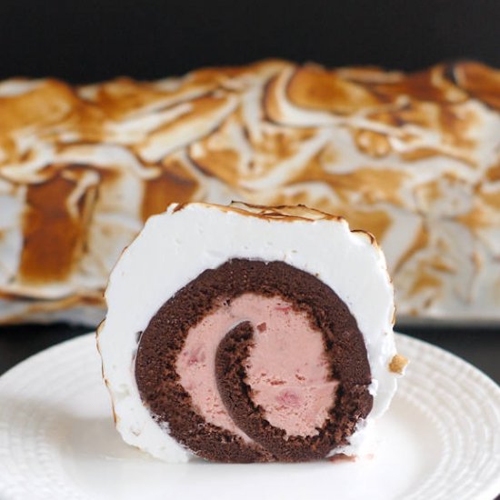 Baked Alaska Cake Roll