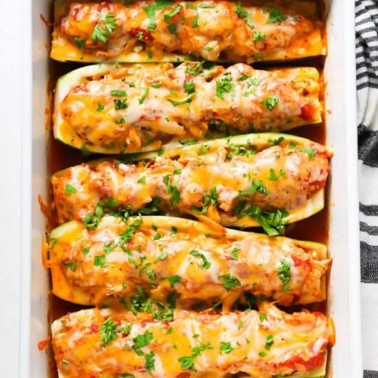 5-Ingredient Chicken Zucchini Boats