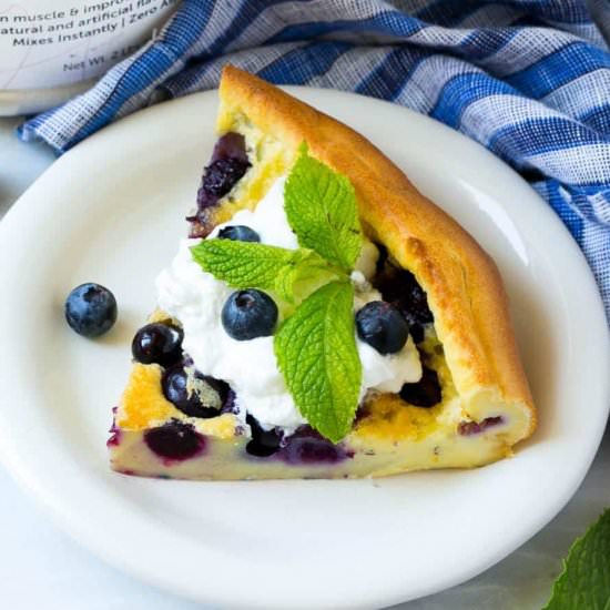 Blueberry Puffed Protein Pancake