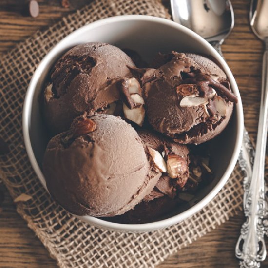 Dark Chocolate Almond Ice Cream