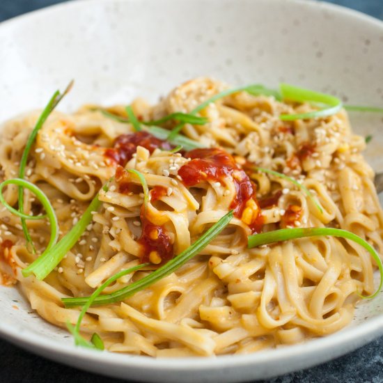 Roasted Garlic Peanut Noodles