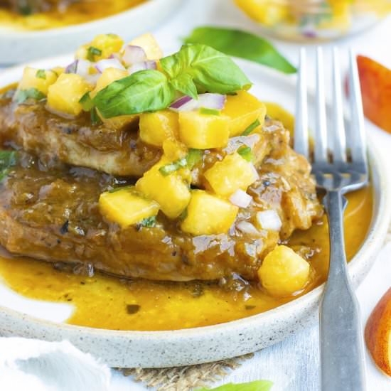 Instant Pot Peach Pork Chops