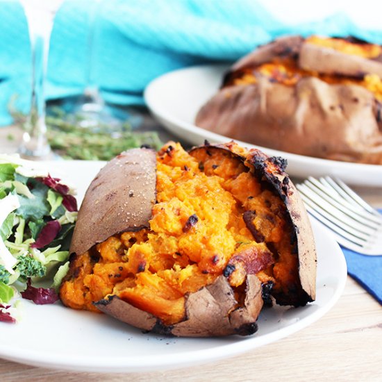 Twice Baked Stuffed Sweet Potaoes