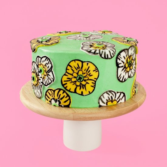 Super Cute Yellow Poppy Art Cake