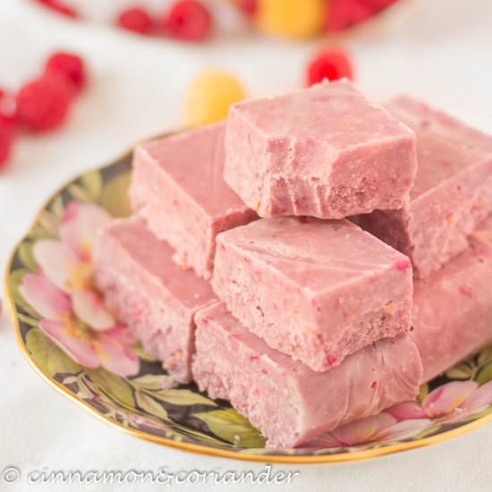 Vegan Raspberry Coconut Fudge