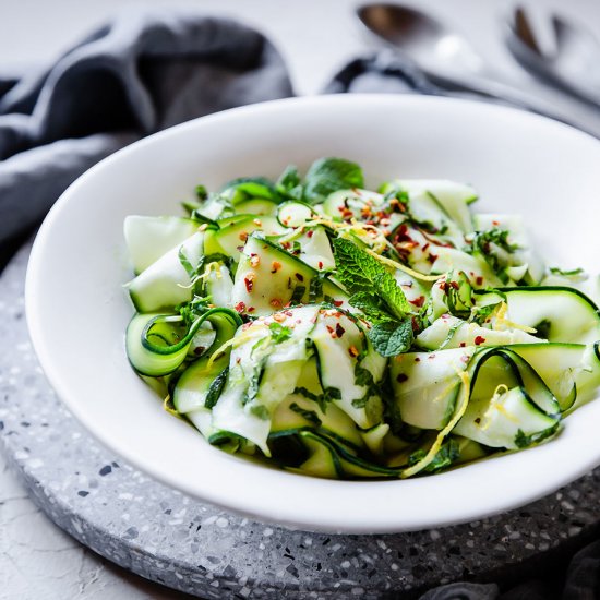 Low-Carb Zucchini & Mint Salad