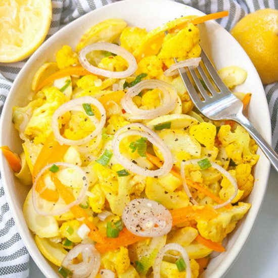 Cauliflower and Squash Golden Salad