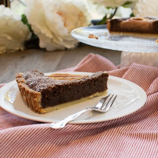 Chocolate, Hazelnut and Pear Tart