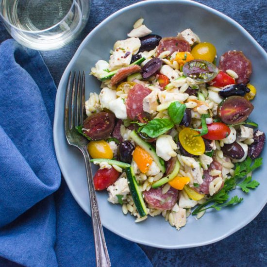 Lemony Chicken Orzo Salad