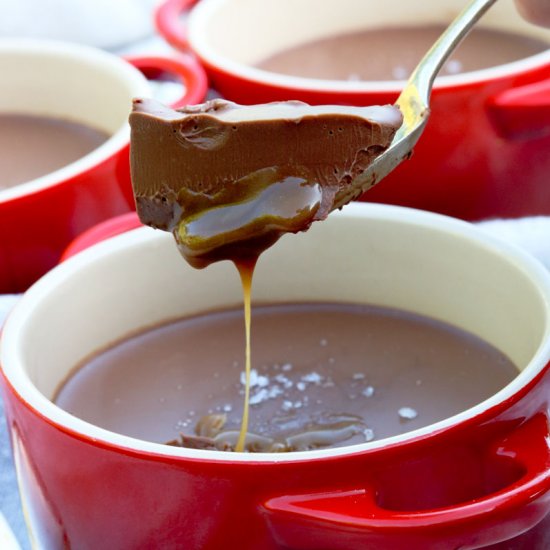 Vegan Salted Choc Caramel Pots