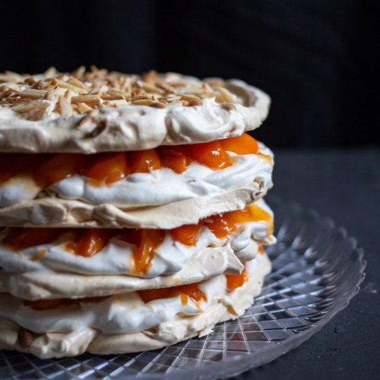 Apricot-Almond Meringue Cake