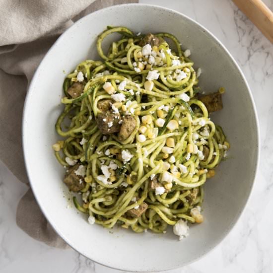 Zucchini Noodles with Balsamic Tofu