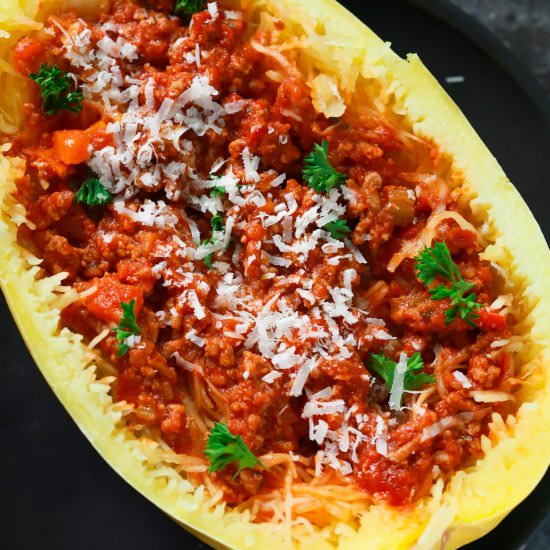 Bolognese Stuffed Spaghetti Squash