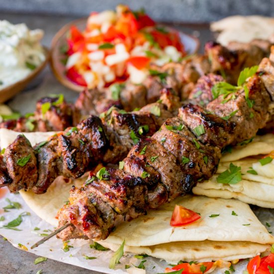 Greek Lamb Souvlaki Kebabs