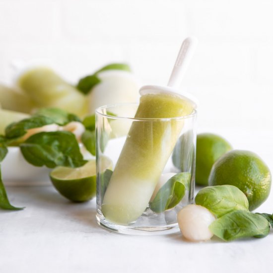 Basil Lychee Ice Pops