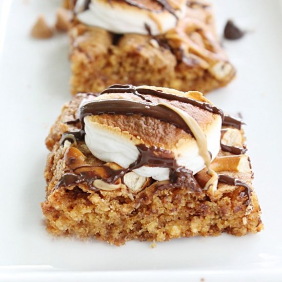 Salted Pretzel Marshmallow Bars