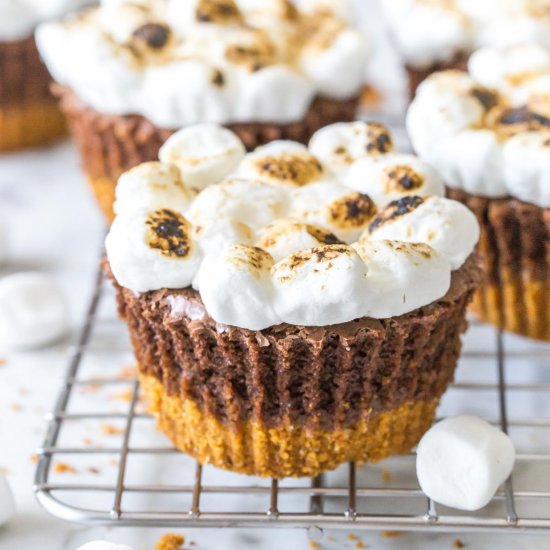 S’mores Brownie Cupcakes