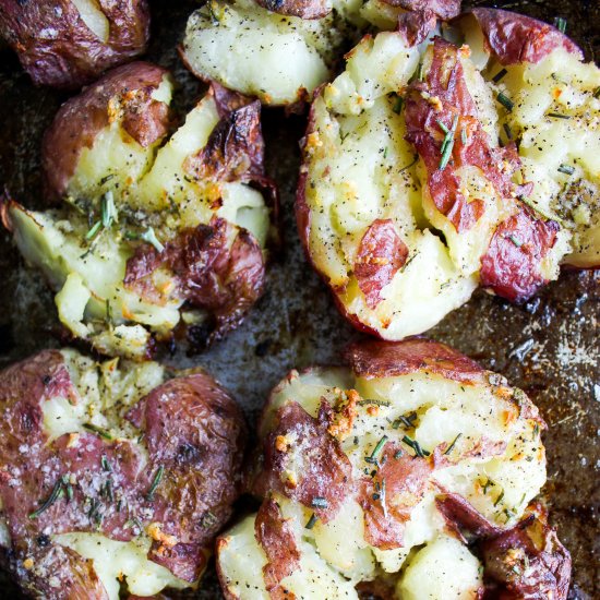 Rosemary Garlic Smashed Potatoes