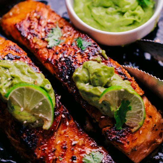 SALMON WITH CREAMY AVOCADO SAUCE