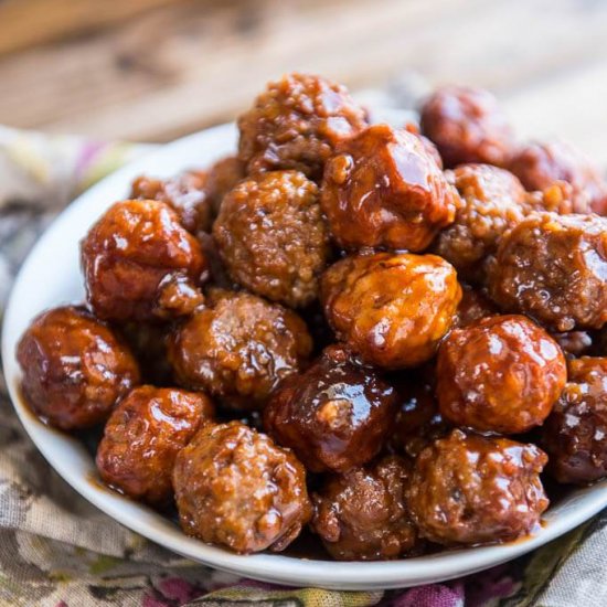 Slow Cooker Grape Jelly Meatballs