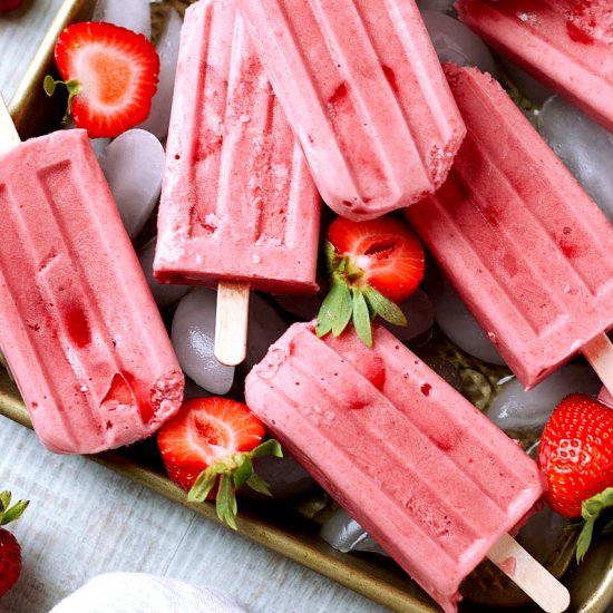 Strawberry Yogurt Popsicles