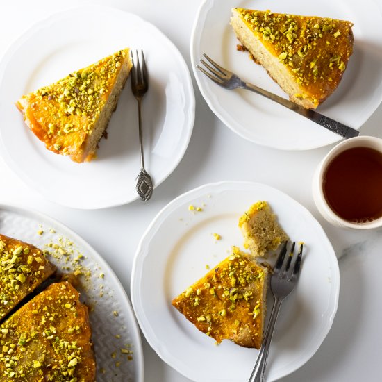 Honey Pistachio Apricot Cake