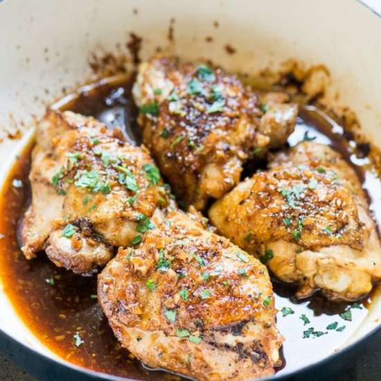 Honey garlic chicken thighs