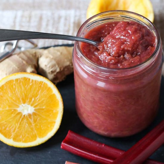 Rhubarb Jam with Orange and Ginger