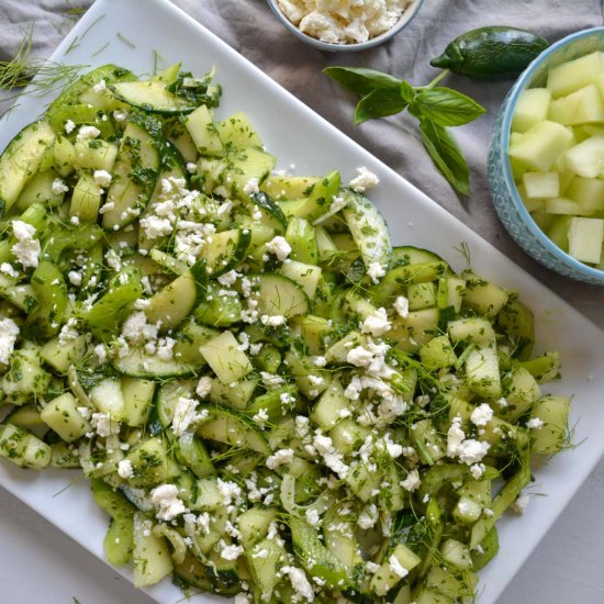 Honeydew Salad & SpicyHerb Dressing