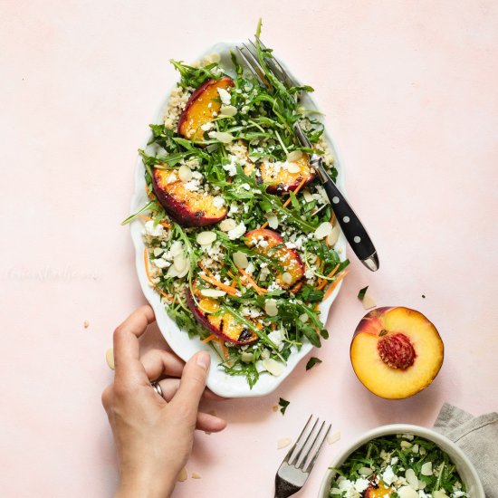 Grilled Peach Tabbouleh