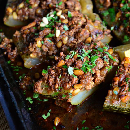 Stuffed Zucchini with Chicken