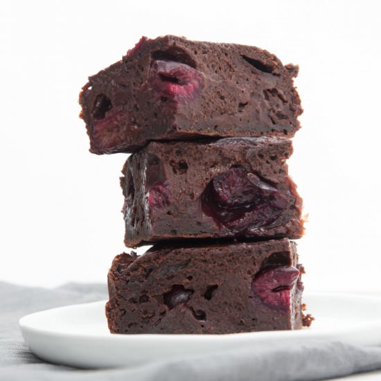 Vegan Yogurt Brownies with Cherries