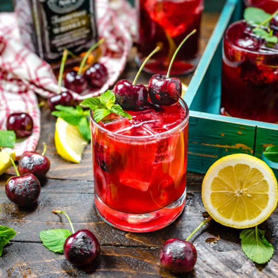 Charred Cherry Whiskey Lemonade