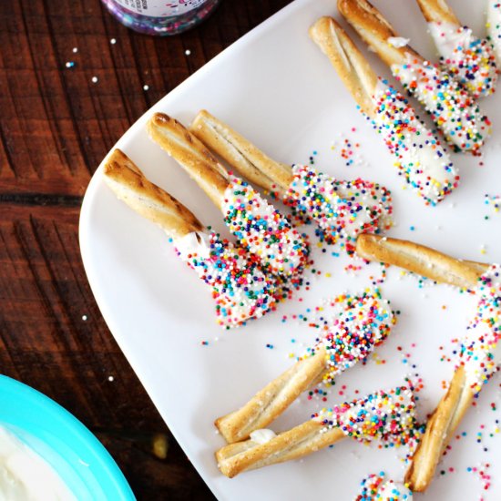 White Chocolate Party Pretzels