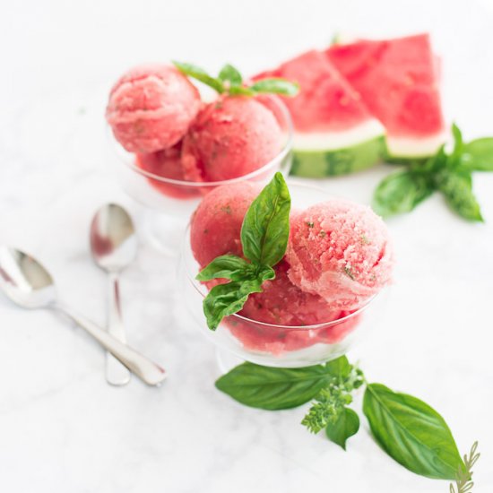 Watermelon-Basil Sorbet