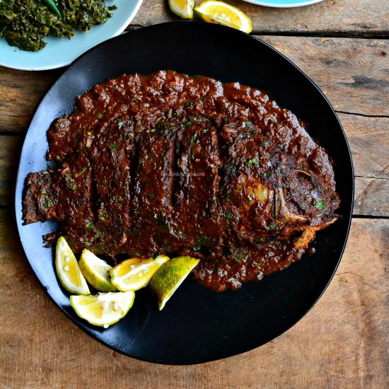 Garlic ukwaju whole tilapia curry