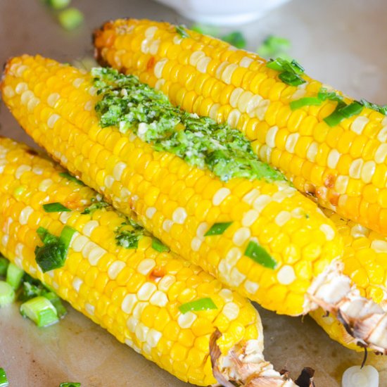 Grilled Corn with Spicy Jalapeno