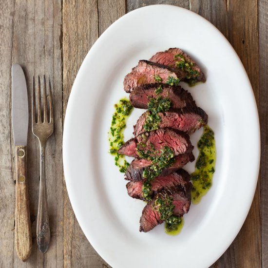 Hanger Steak with Salsa Verde