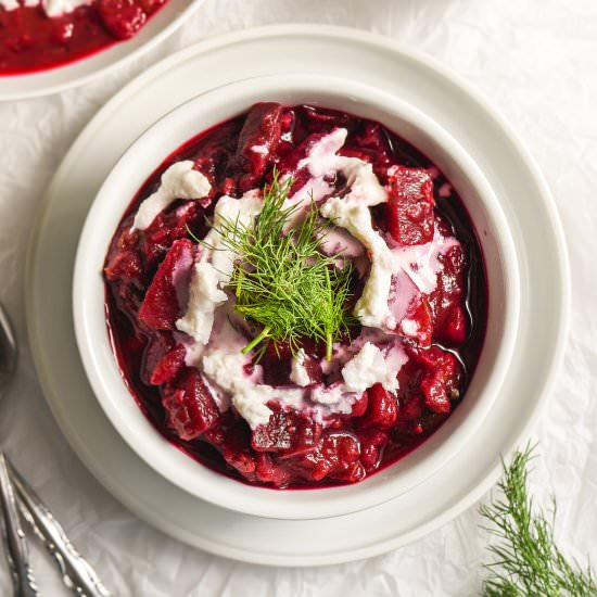 Traditional Ukrainian Red Borscht