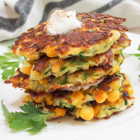 Zucchini corn fritters