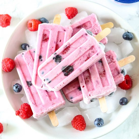 Raspberry Yogurt Popsicles