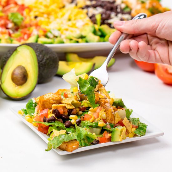 Loaded chicken taco salad