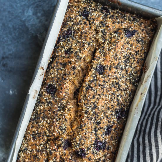 Seedy Blueberry Banana Bread