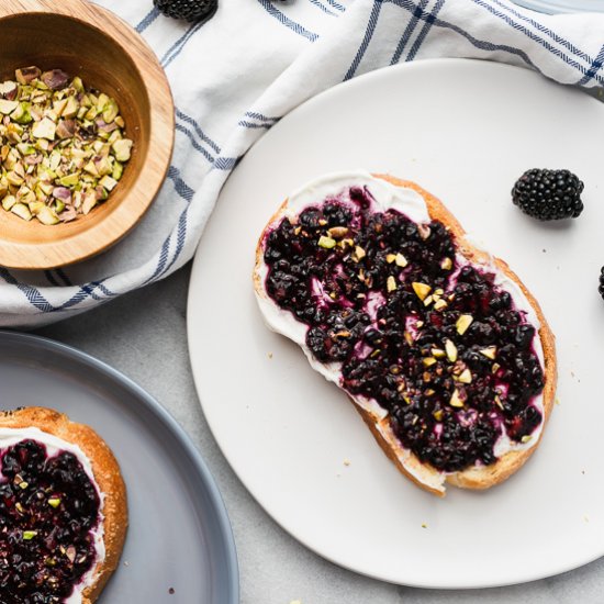 Blackberry and Cream Cheese Toast