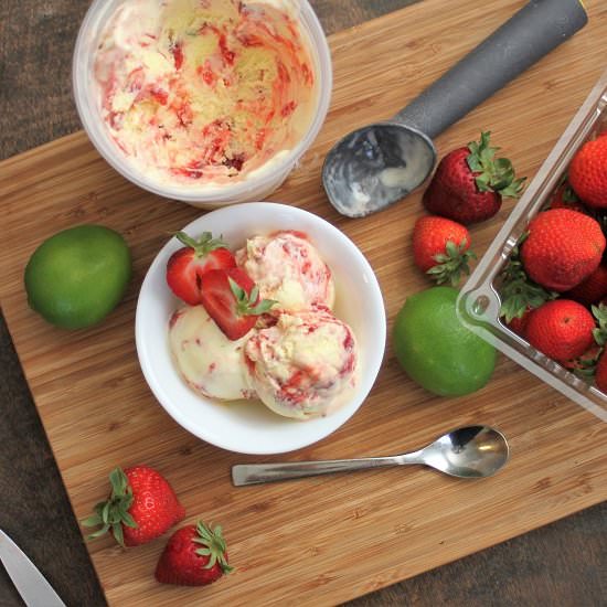 Strawberry Lime Ice Cream