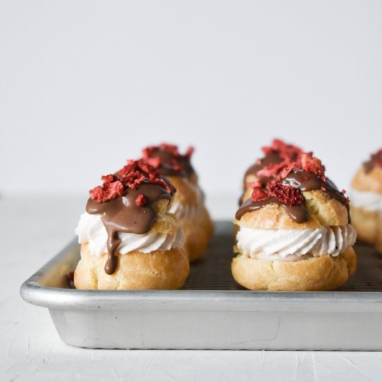 Mini Strawberry Cream Puffs